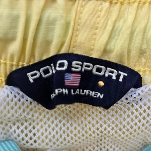 Ms Ralph Lauren Polo Sport Butter Yellow Swim Trunks Shorts Mens Size M L Preppy - Picture 9 of 10